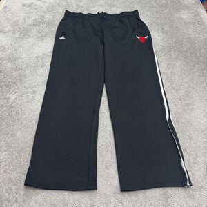 Adidas Fusion NBA Chicago Bulls Track Pants Mens 2XL Black Ankle Zip Elastic